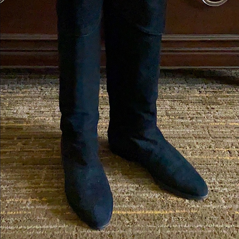 Joan & David Couture Black Suede Over Knee Boots